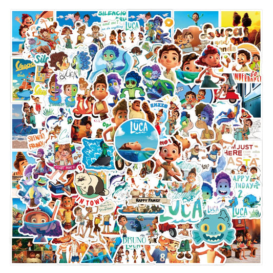 10/30/50/100PCS Disney Movie Luca Stickers Cute Cartoon Decals DIY Skateboard Guitar Bike Car Waterproof Graffiti Sticker Packs